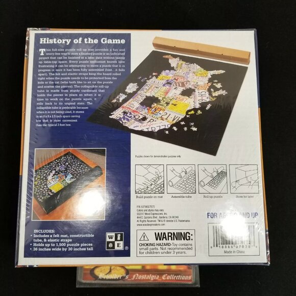 TDC Games Collapsible Puzzle Roll-Up Felt Mat 36" x 30" - Black - NEW Boxed - Picture 2 of 3